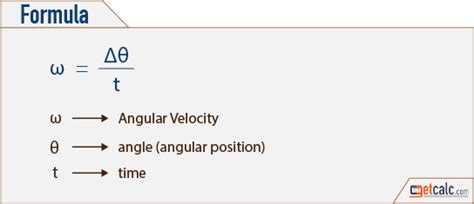 Angular Velocity  ω  Calculator