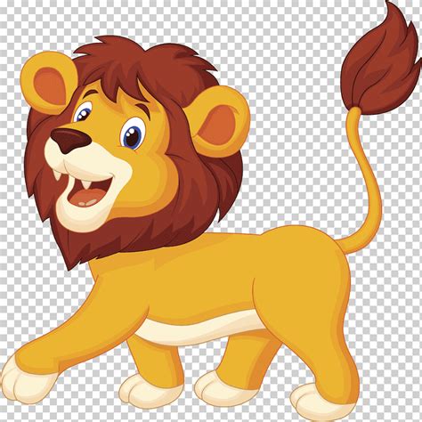 Animación de dibujos animados de león, león, león, mamífero, animales ...