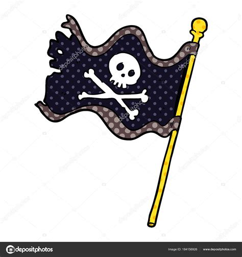 Animado: bandera pirata | Ilustración Vectorial Bandera ...