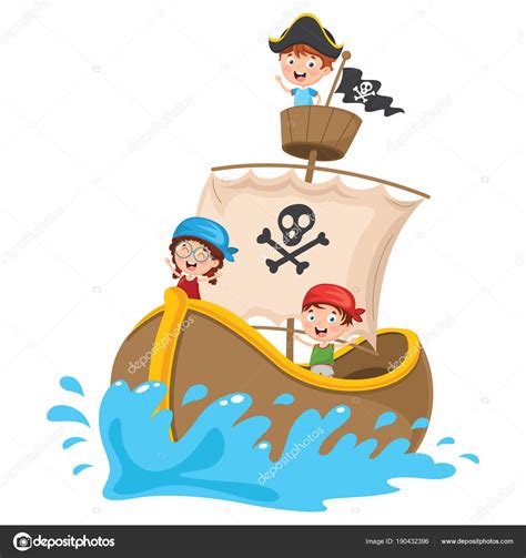 Animado: barco | Vector Ilustración Dibujos Animados Los ...