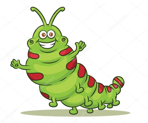 Animado: gusano dibujo | Ilustración de dibujos animados gusano oruga ...