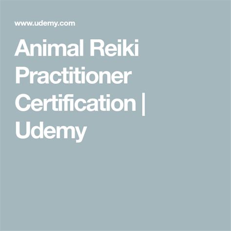 Animal Reiki Practitioner Certification | Udemy | Animal reiki, Reiki ...