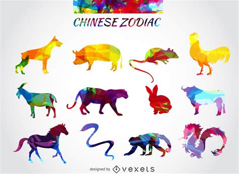 Animales del zodiaco chino fijó   Descargar vector