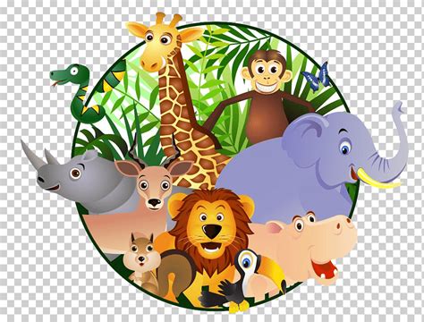 Animales del zoológico, safari de dibujos animados, orangután ...
