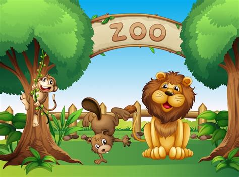 Animales en el zoologico | Vector Gratis