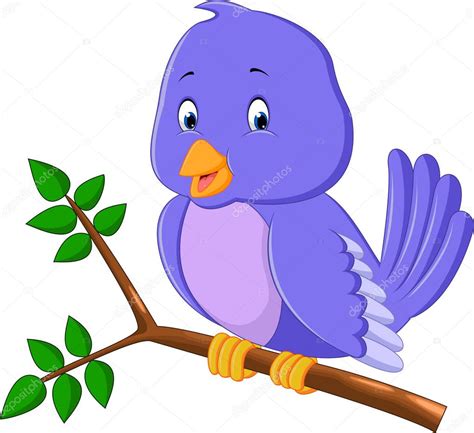 Animales morados animados | Dibujos animados lindo pájaro morado ...