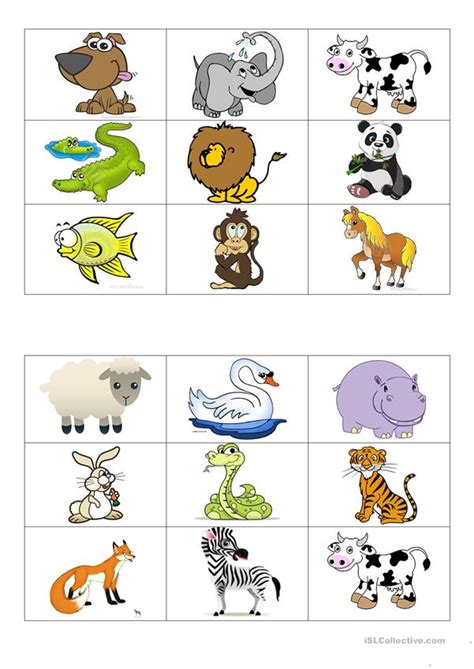 Animals bingo cards   English ESL Worksheets for distance learning and ...