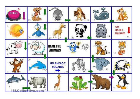 Animals board game | Classroom games, Board games, Animal games