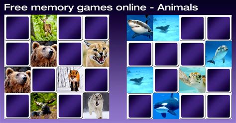 Animals memory games