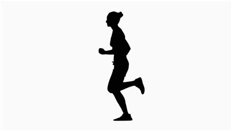 Animated Silhouette Loop Of A Man Running On A White ...
