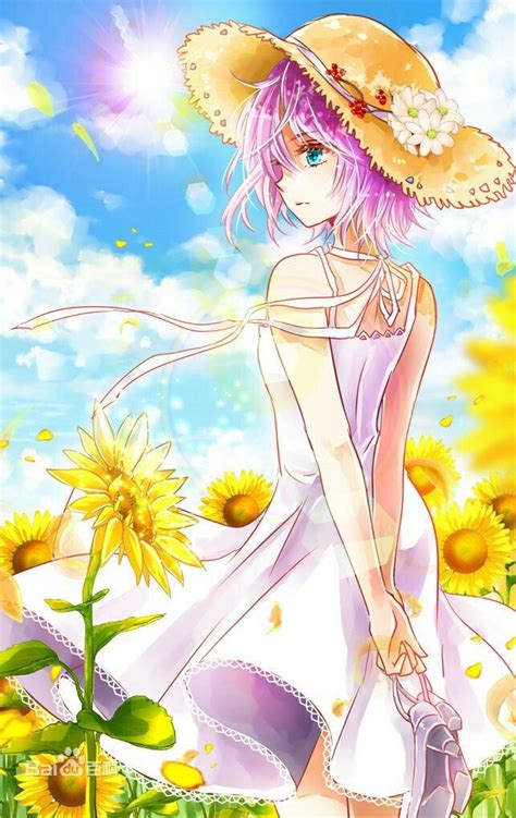 Anime Chicas Kawaii Flores Dibujos