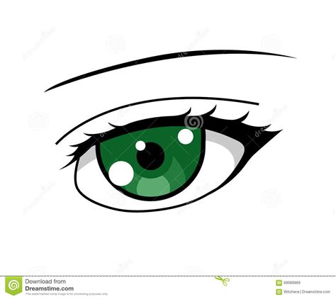 Anime Girl s Green Eye Stock Vector   Image: 69089969