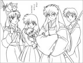 Anime Girls Group Coloring Page   Coloring Home