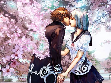 Anime Kissing Wallpaper   WallpaperSafari