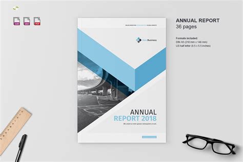 Annual Report 2018 ~ Brochure Templates ~ Creative Market