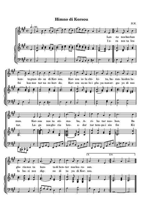 Anthem of Curaçao  Himno di Kòrsou  Violin, Piano   Sheet ...