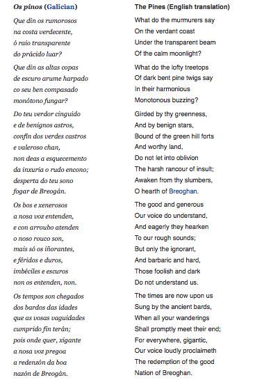 ANTHEM OF GALICIA. Os Pinos,  The Pines  is the official ...