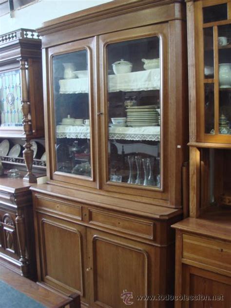 antigua vitrina o libreria en madera de roble   Comprar ...