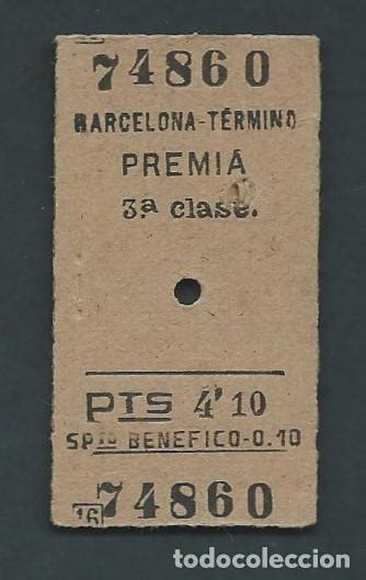 antiguo billete ticket de tren barcelona a prem   Comprar Billetes de ...