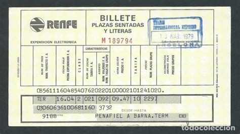 antiguo billete ticket de tren peñafiel a barce   Comprar Billetes de ...