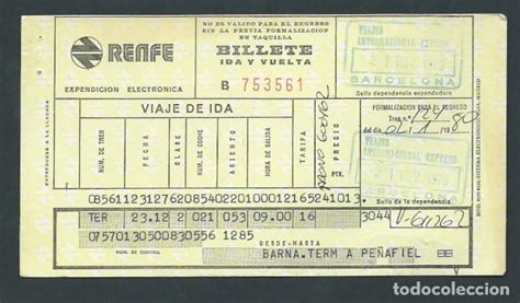 Antiguo billete ticket tren barcelona   peñafie   Vendido en Venta ...