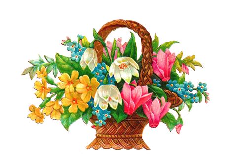 Antique Images: Free Flower Basket Clip Art: 2 Wicket ...
