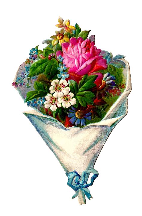 Antique Images: Free Flower Clip Art: Victorian Die Cut of ...