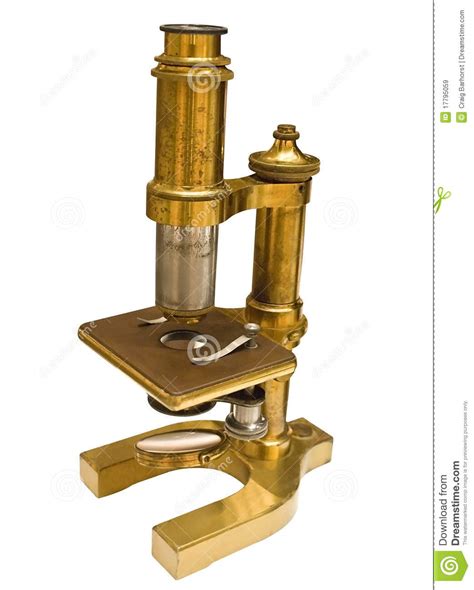 Antique Microscope Isolated With Clip Path Stock Image ...
