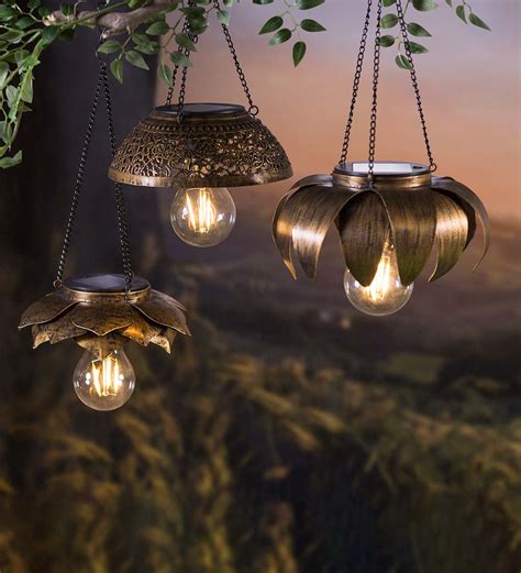 Antiqued Metal Hanging Outdoor Decorative Solar Light | eBay