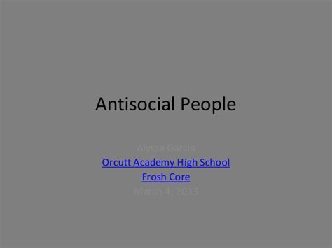 Antisocial people