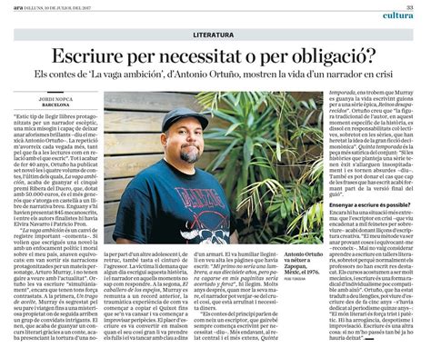Antonio Ortuño en Diari Ara   Editorial Páginas de Espuma