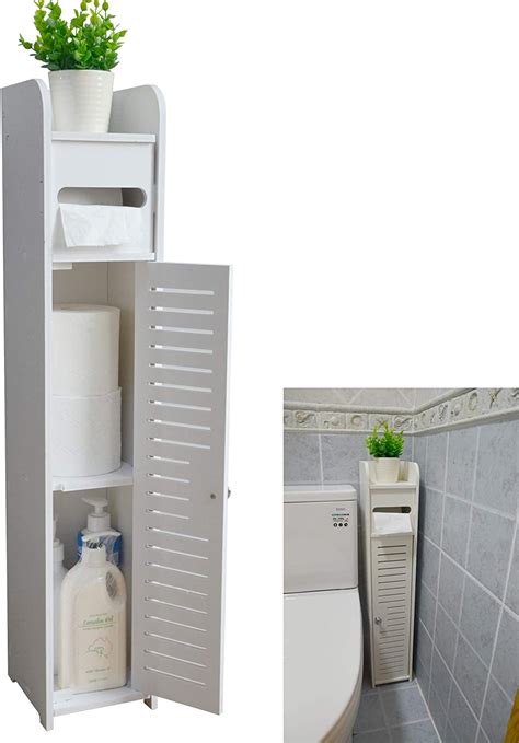 AOJEZOR Small Bathroom Storage Corner Floor Cabinet with ...