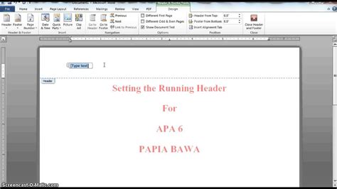 APA 6: Inserting the Running Head   YouTube