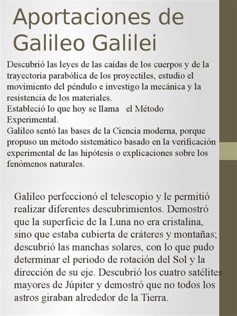 Aportaciones de Galileo Galilei | Galileo Galilei | Aristóteles ...
