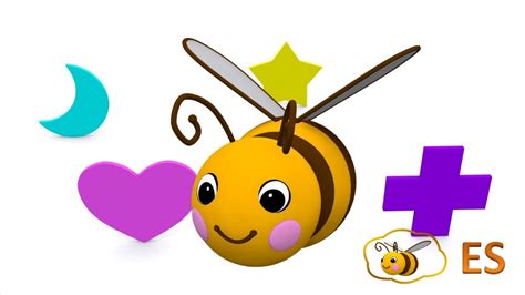 Apprende las formas con una pequeña abeja. Dibujo animado ...