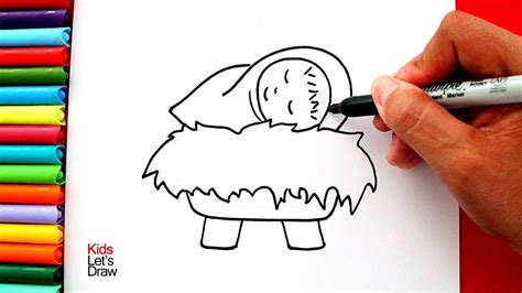 Aprende a dibujar al NIÑO JESÚS en su PESEBRE  Fácil  | How To Draw ...