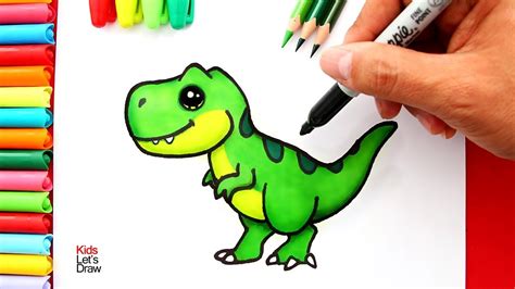 Aprende a dibujar un TIRANOSAURIO REX  T REX  Kawaii | How ...