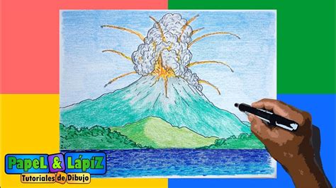 Aprende a dibujar y pintar un volcán en erupción   YouTube