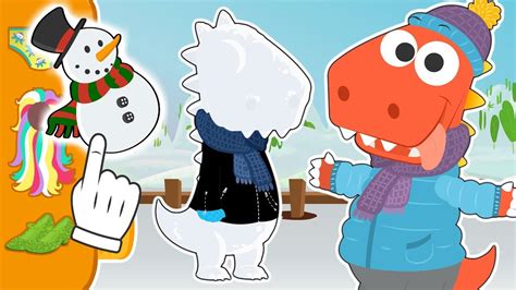 Aprende con Eddie como hacer un muñeco de nieve  Eddie el dinosaurio ...