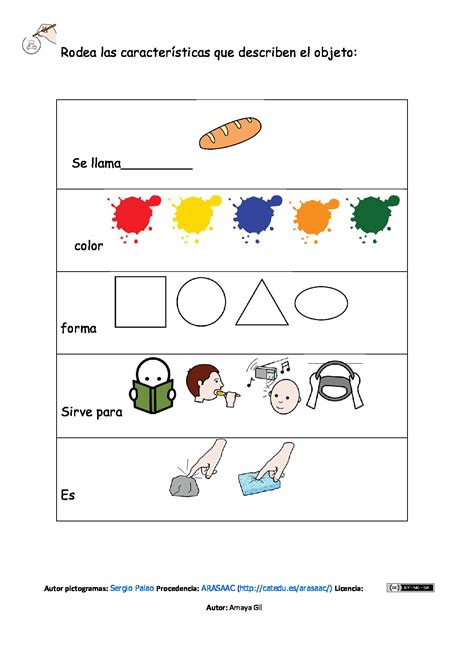 Aprendo a describir objetos con pictogramas | ARASAAC: Materiales CAA