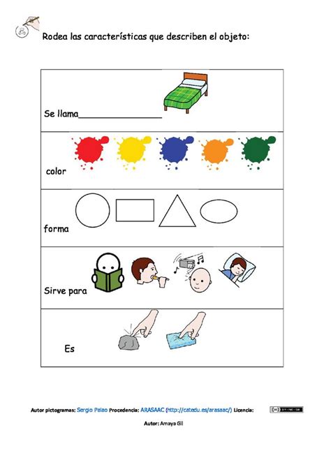 ARASAAC   Materiales: Aprendo a describir objetos con pictogramas ...