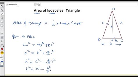 area of isosceles triangle   YouTube