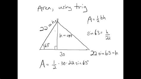 Area of Triangles Using Trig   YouTube