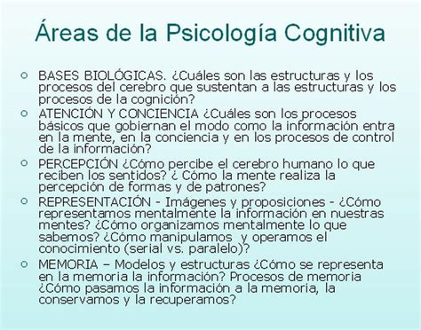 ÁREAS DE LA PSICOLOGÍA COGNITIVA. | Psicologia cognitiva, Psicologia ...