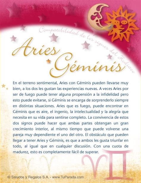 Aries con Géminis   Compatibilidad de Aries, tarjetas ...