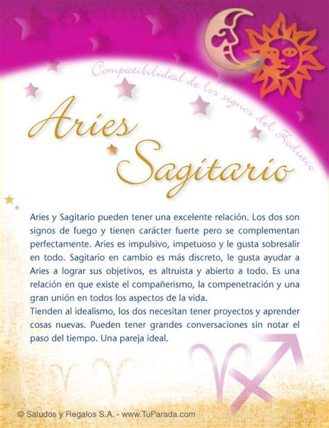 Aries con Sagitario   Compatibilidad de Aries, tarjetas ...