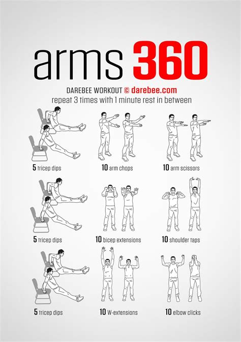 Arms 360 Workout | Workout routine for men, Arm workouts ...