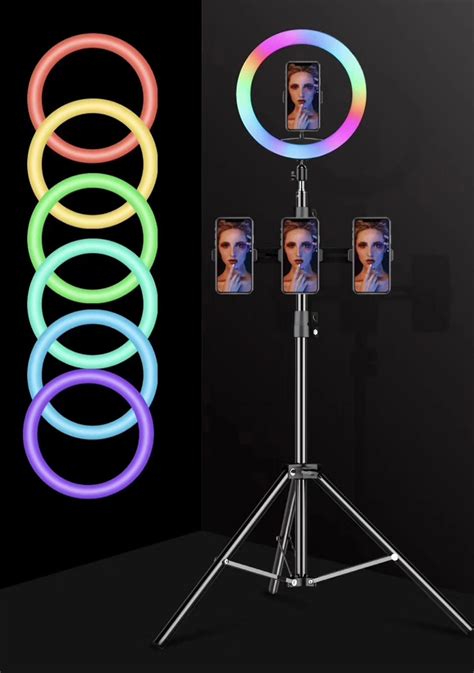 Aro de luz led de colores 10¨ con trípode – Odel