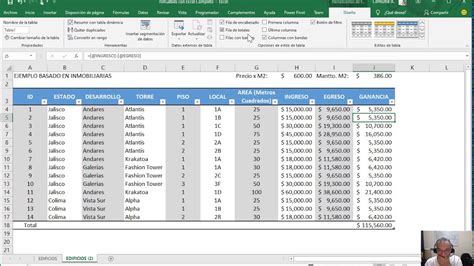 Arrendamiento de Inmuebles con tablas y tablas dinámicas en Excel YouTube