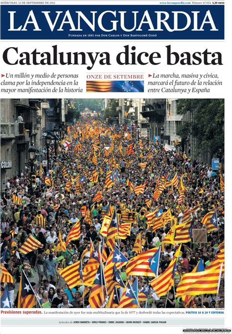 Arriba: La Vanguardia, ayer y hoy